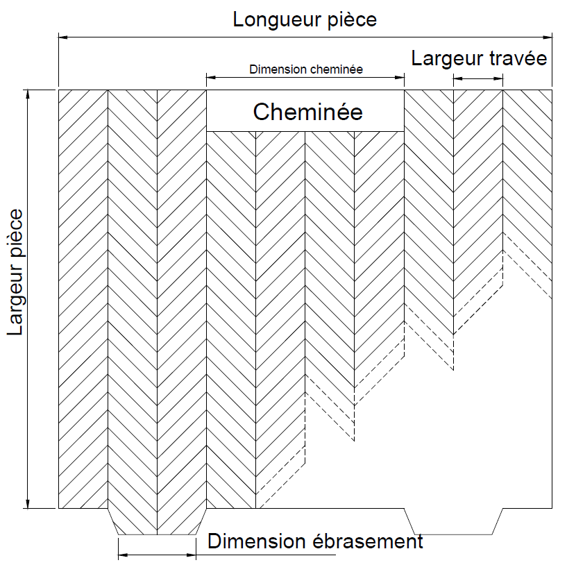 Plan calepinage Point de Hongrie - Design Parquet